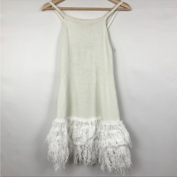 JoosTricot X REVOLVE Chalk Linen Fringe Mini Dress Cream Small - Picture 6 of 6